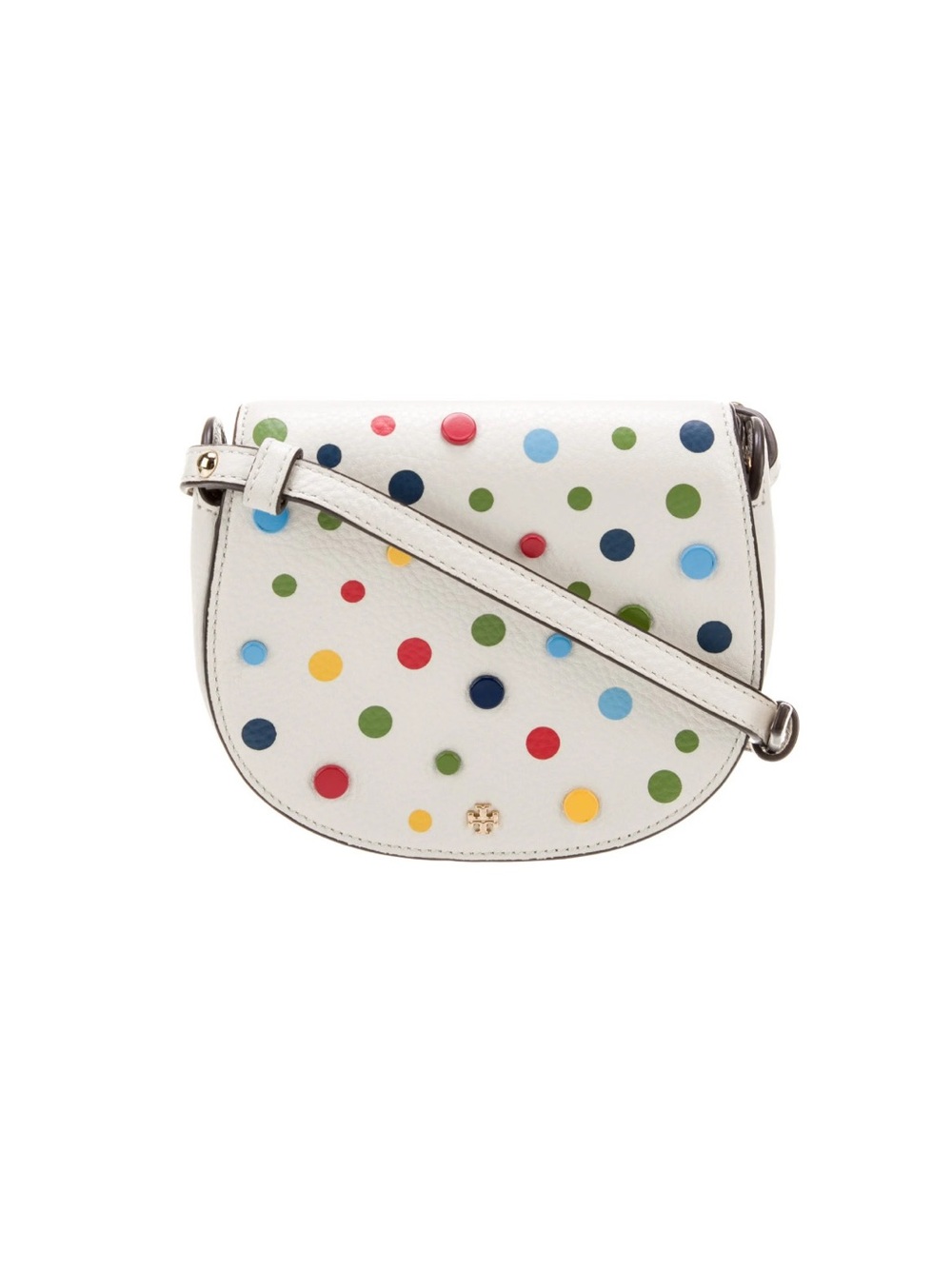 Tory Burch White Polka Dot Crossbody Bag with Multicolor Dots